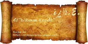 Öhlbaum Ernő névjegykártya